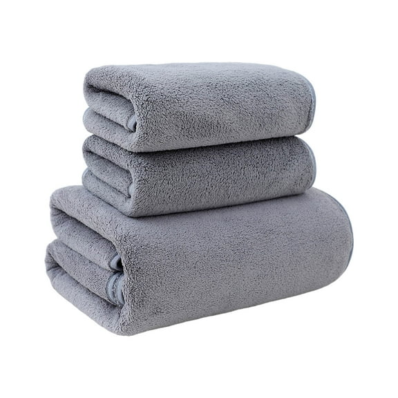 Nilvkv Towel Short Plush Coral Velvet Absorbent Soft and Durable Towel and Bath Towel Set for Home Gym and Bathroom Use(55.1x27.5in)