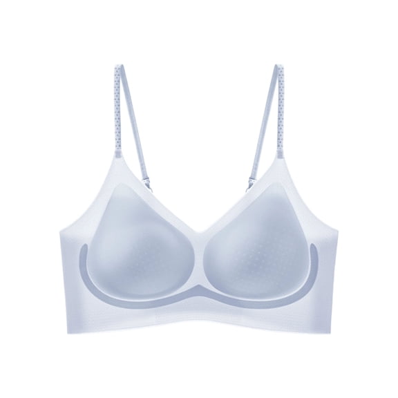 Nilvkv Tshirt Bras for Women, Everyday Bras, Regular Strap Wireless Colorblock Binding Comfort Everyday T Shirt Bra Blue 32ABC