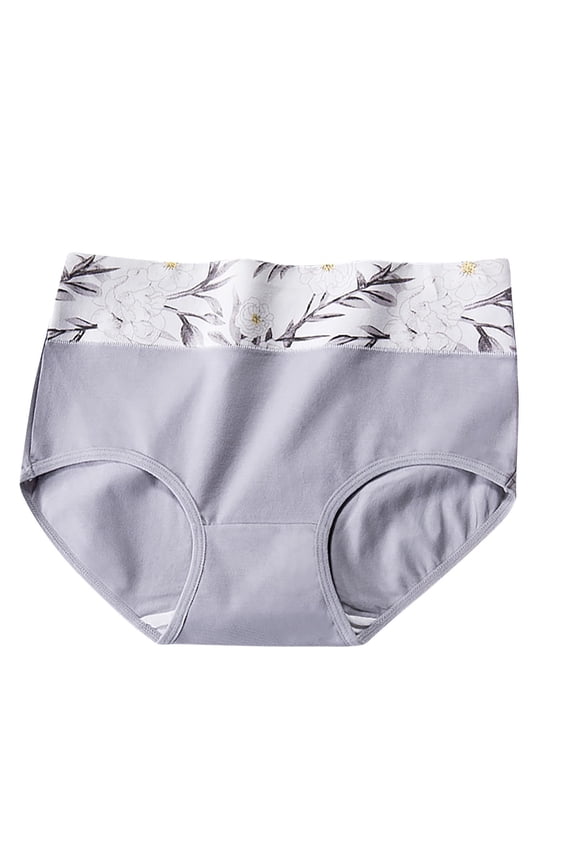 Tummy Control Underwear for Women, Women's Underwear, Mid High Rise Tummy Control Butt Lifting Antibacterial Jacquard Breathable Seamless Brief Gray L