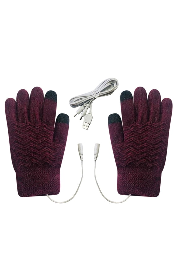 USB Heated Gloves for Women Winter Double-Sided Heating Full Hands Touchscreen Finger Stretch Wrist Skiing Snowboarding Typing, Home Decor