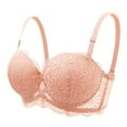 thumbnail image 1 of Nilvkv Underwire Bras for Women, Full Coverage Bras for Women, Embroidered Lace Back Hook Thin Breathable Comfort Underwire Everyday Bra Beige 38BC, 1 of 5