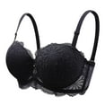 thumbnail image 1 of Nilvkv Underwire Bras for Women, Full Coverage Bras for Women, Embroidered Lace Back Hook Thin Breathable Comfort Underwire Everyday Bra Black 40BC, 1 of 5