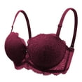 thumbnail image 1 of Nilvkv Underwire Bras for Women, Full Coverage Bras for Women, Embroidered Lace Back Hook Thin Breathable Comfort Underwire Everyday Bra Purple 36BC, 1 of 5