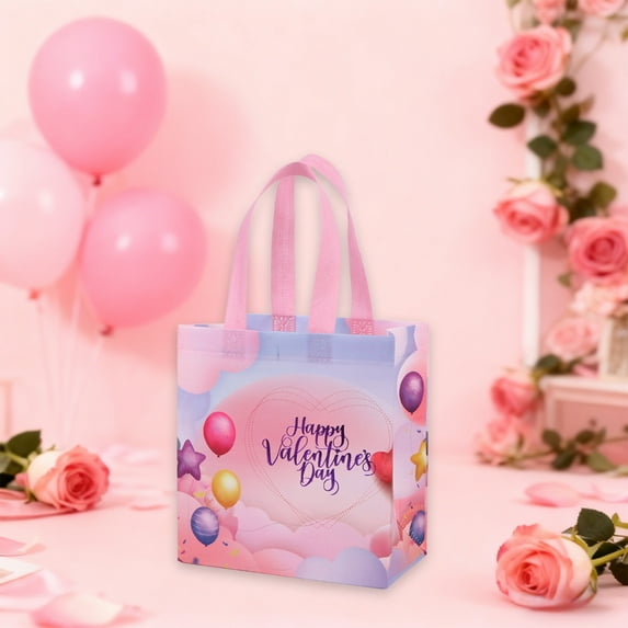 Nilvkv Valentines Day Decorations, Wedding Valentine's Day Non-Woven Gift Bag - Film Covered Handbag for Qixi Gift Packaging Present Souvenir Bag