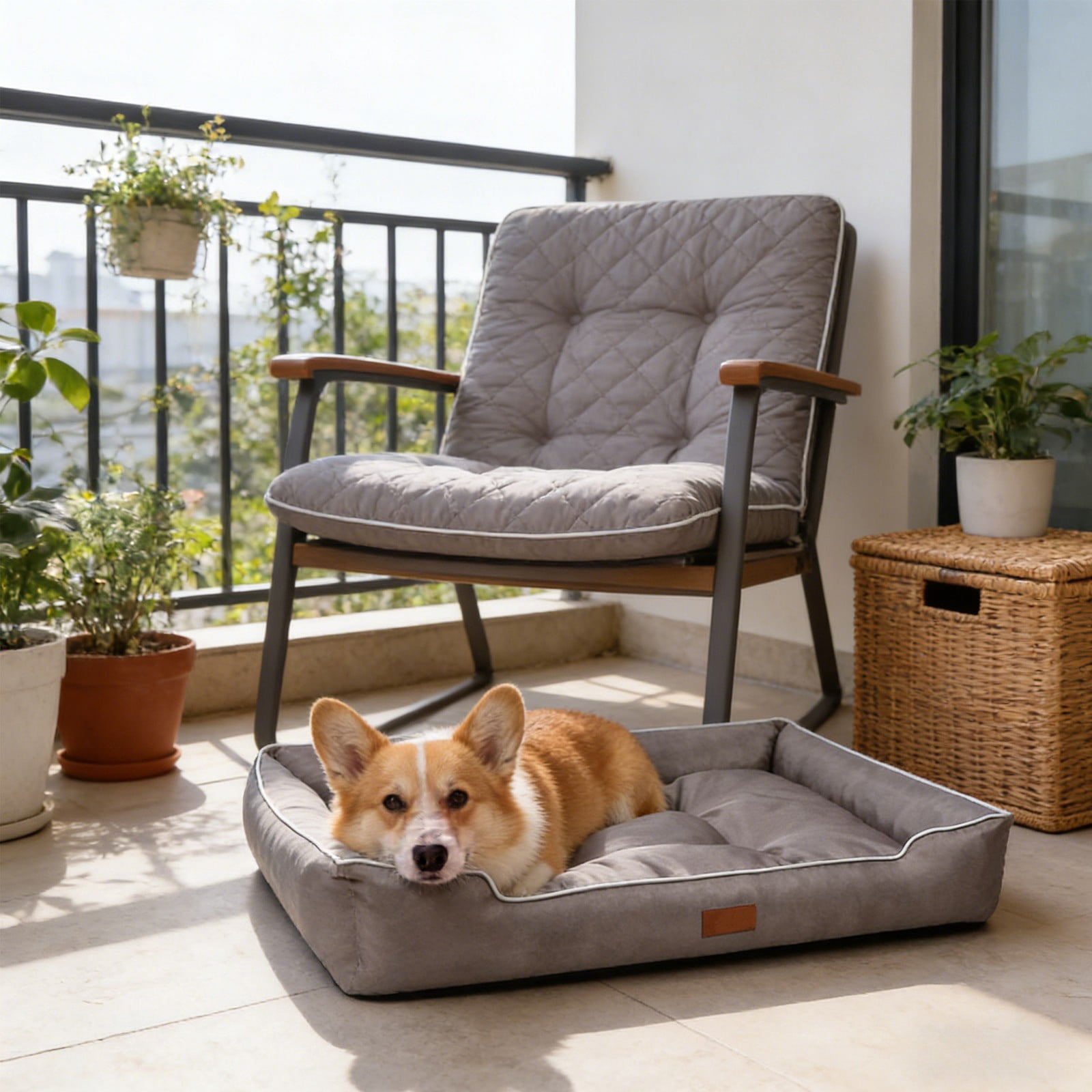 Nilvkv Waterproof Dog Bed with Removable Washable Cover Anti Slip Pet Mat for Small Dogs Cats Under 27 5lb Cozy Indoor Outdoor Bed 27 5x19 7in
