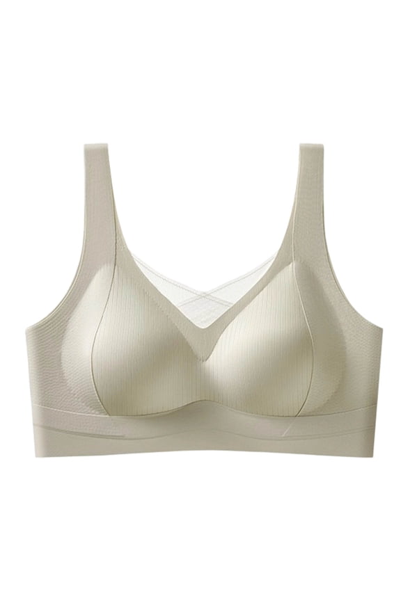 Wireless Bras with Support and Lift, Push Up Bra, Fashion Solid Wireless Push Up Side Support Anti Sag Fixed Cup Open Back Bra Green 32AB