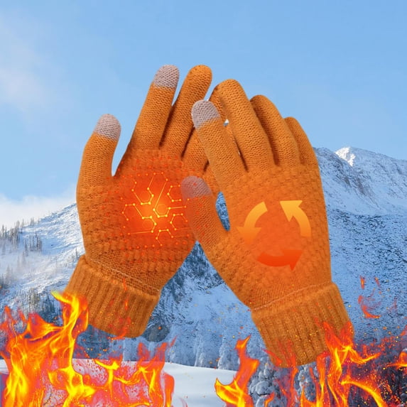Nilvkv Women's Knitted Gloves Touchscreen Winter Waterproof Windproof Sports Soft Warm Plain Thermal Breathable, Home Decor