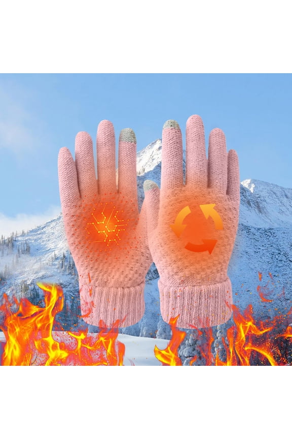 Women's Knitted Gloves Touchscreen Winter Waterproof Windproof Sports Soft Warm Plain Thermal Breathable, Home Decor