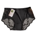 thumbnail image 1 of Nilvkv Womens Panties, Cotton Underwear for Women, Regular Mid Rise Solid Lace Trim Cotton Comfort Single Daily Brief Black L, 1 of 5
