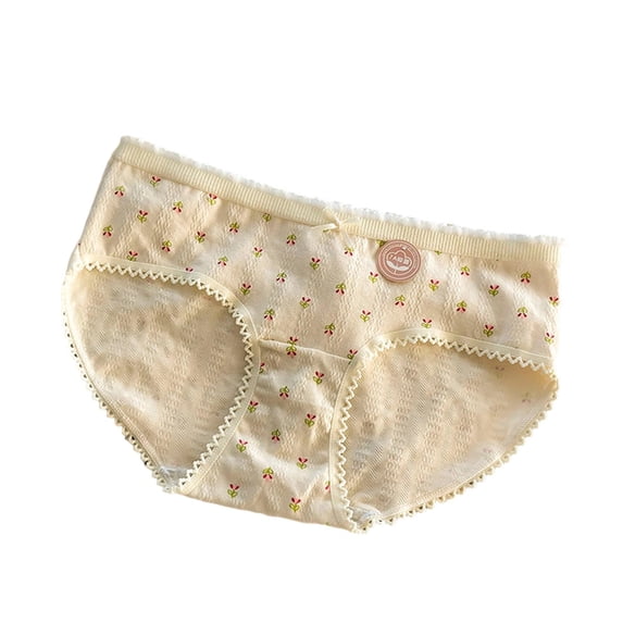 Nilvkv Womens Panties, Womens Cotton Underwear, Regular Mid Rise Solid Bow Decor Cotton Comfort Single Daily Brief Green L