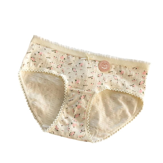 Nilvkv Womens Panties, Womens Cotton Underwear, Regular Mid Rise Solid Bow Decor Cotton Comfort Single Daily Brief Pink XL