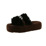 Nilvkv Womens Slippers, Letter Thick-Soled Rhinestone Height-Enhancing ...