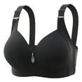 thumbnail image 1 of NilvkvPlus sizeBras, Minimizer Bras for Womer, Strap Wireless Solid Seamless Side Support Lift Open Back Everyday Bra Black 42BC, 1 of 2