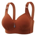 thumbnail image 1 of NilvkvPlus sizeBras, Minimizer Bras for Womer, Strap Wireless Solid Seamless Side Support Lift Open Back Everyday Bra Brown 40BC, 1 of 8