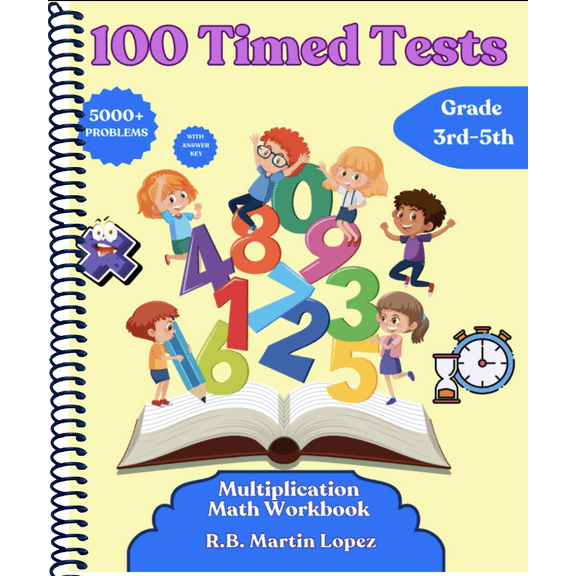 Nilya Press 3rd, 4th & 5th Grade Math Workbook: Multiplication Mastery for Grades 3-5 with 100 Timed Tests & Answer Key, Digits 0-10 | Multiplication Chart | Multiplication Table