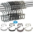 NimJoy Multi-Color Shower Curtain Hooks Ring, Rustproof Premium ...