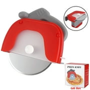 NimJoy Pizza Cutter Wheel - No Effort Pizza Slicer W/Protective Blade Guard & Ergonomic Handle - Super Sharp and Dishwasher Safe Kitchen GadgetRed