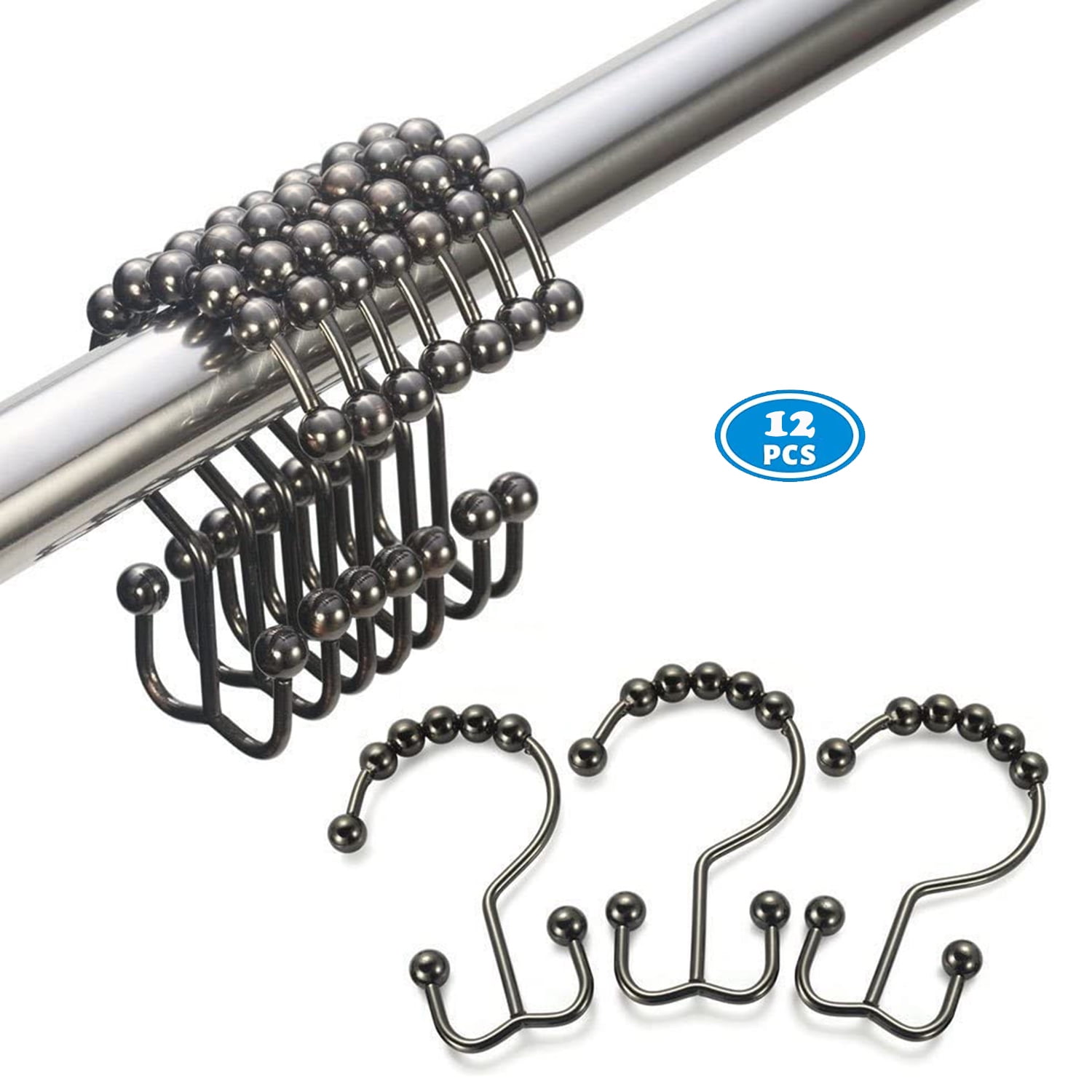 NimJoy Shower Curtain Hooks Ring, Rustproof Premium Stainless Steel