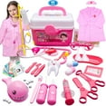 thumbnail image 1 of NimJoy Toy Doctor Kit for Girls 3-6 Years Boys, 40PCS Pink Coat & Toy Stethoscope Braces Medical Kits Preschool Pretend Dentist Play Set Gift to Toddler Birthday Christmas Present, 1 of 11