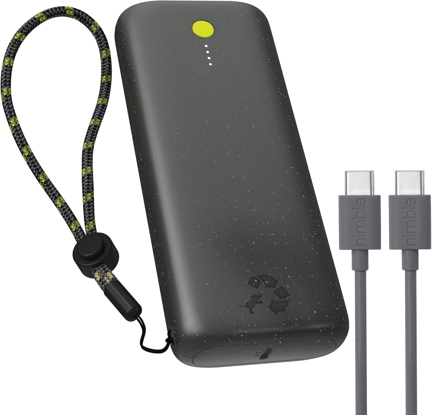 Nimble Champ Pro Portable Charger, 20,000mAh Power Bank with Cable, 65W Dual USB-C Fast Charging Battery Pack, Travel Essential Phone Power Bank for iPhone 16/15/14/13 Galaxy MacBook iPad Airpod