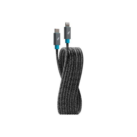 Nimble Eco-Friendly PowerKnit USB-C To Lightning 3M Cable, 9-7/8', Gray
