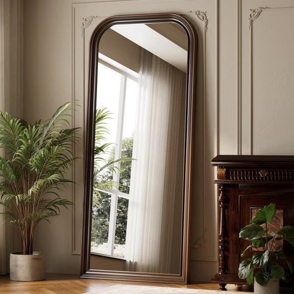 NimbleRest 71"x32" Full Length Vintage Mirror Floor Mirror with PU Frame, Antique Bronze