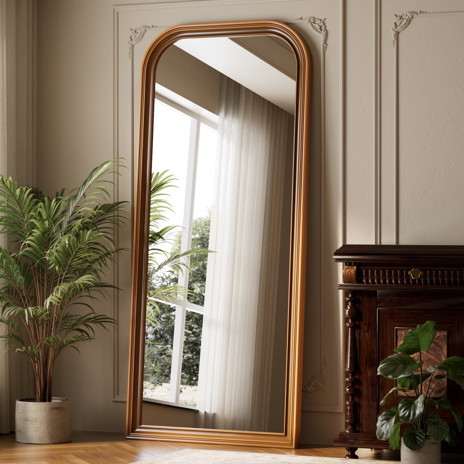 NimbleRest 71"x32" Full Length Vintage Mirror Floor Mirror with PU ...