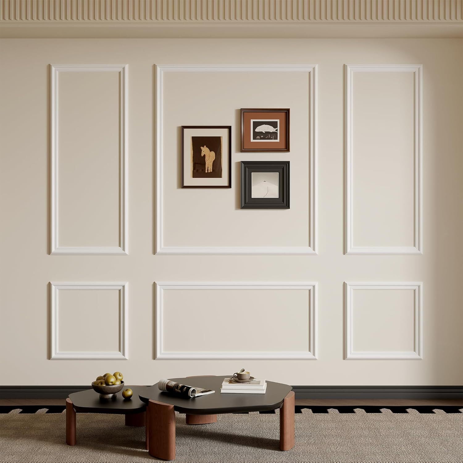 NimbleRest Pre-Cut Wall Molding Kit 6-Set Ready to Assemble Interior Wainscoting Panels Wall Decor