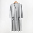 thumbnail image 1 of Nimbly Women's Pajamas Robe V Neck Button Down Nightgown with Pockets, 1 of 6