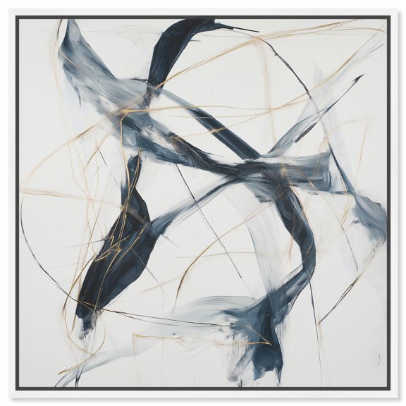 Nimbus Trace Canvas Digital Abstract Art by Art Remedy, White Frame, 30 x 30
