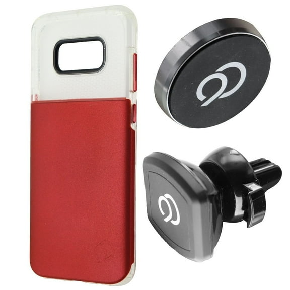 Nimbus9 Ghost Case with Car Vent Mount for Samsung Galaxy (S8+) - Red and Clear