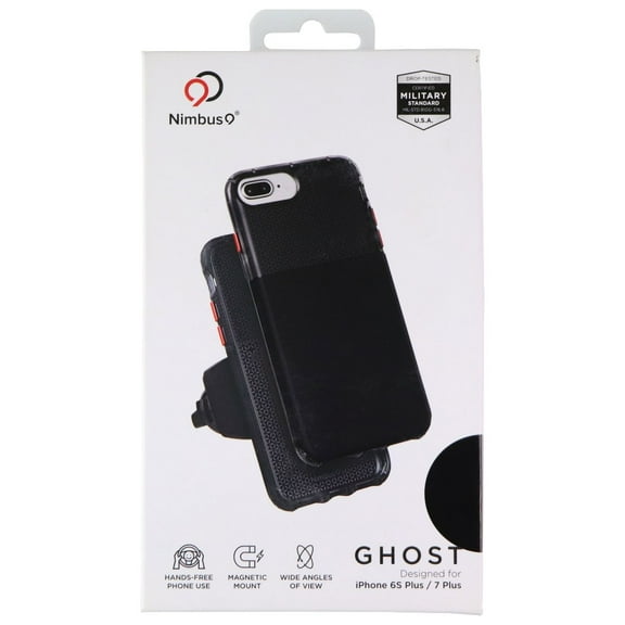 Nimbus9 Shockproof Back Cover Cell Phone Case with Mount for Apple iPhone 8 Plus, Black