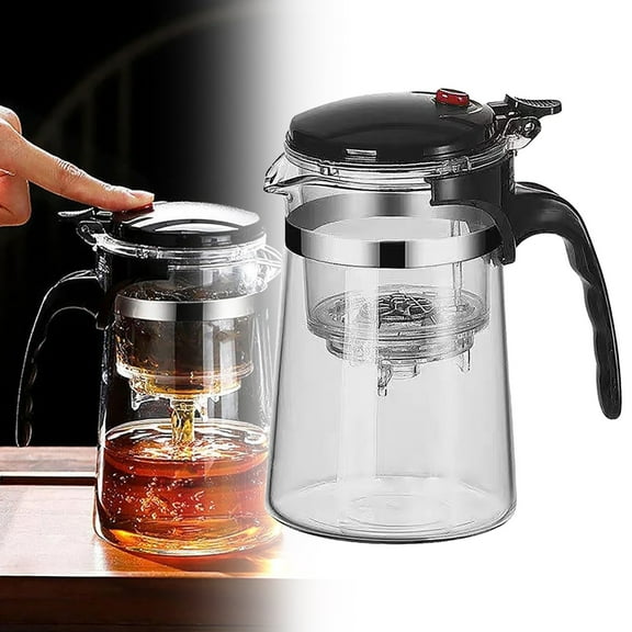 Nimbusnest Teapot with Leaf Tea Infuser, Glass Teapot with Leaf Tea Infuser, Glass Teapot with Leaf Tea Infuser and Lid, Tranquil Tea Harmony Teapot