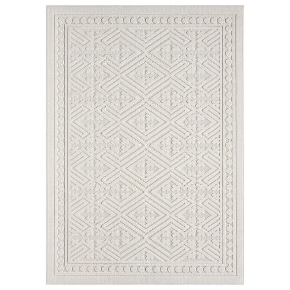 Nimes Diamond Framework Area Rug, Ivory - 2'3''x3'3''