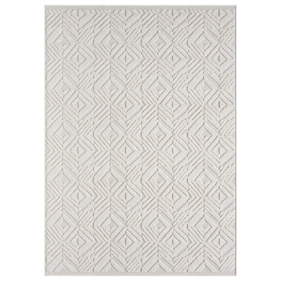 Nimes Diamond Tile Cascade Area Rug, Beige - 7'10"x9'10"
