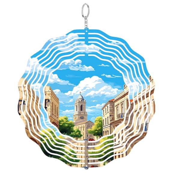 Nimes France Roman Arena 3D Wind Spinner Metal Laser Cut Hanging Art Outdoor Decor Ancient Architecture Gift
