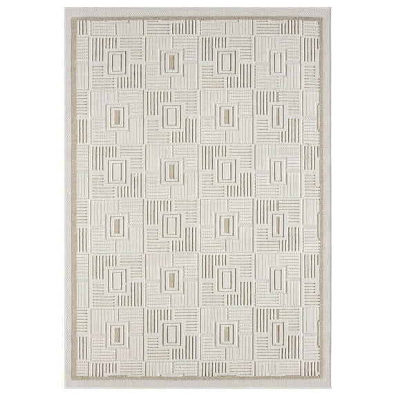 Nimes Harmonic Tile Area Rug, Beige - 7'10"x9'10"