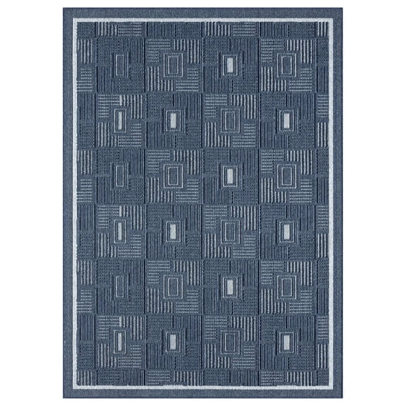Nimes Harmonic Tile Area Rug, Dark Blue - 3'3"x5'