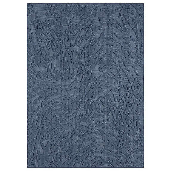 Nimes Topo Relief Area Rug, Dark Blue - 7'10"x9'10"