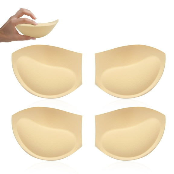 Nimiah 2 Pairs Bra Pads Inserts Push up Replacement Bra Pads, Add a Cup, Dark beige