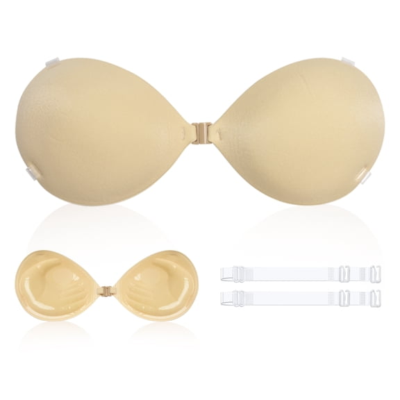Nimiah Adhesive Bra Reusable Push-up Invisible Sticky Bras for Backless Dress