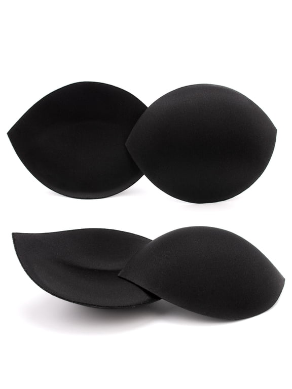 Bra Pads Inserts Breast Enhancers, 2 Pairs Push Up Inserts Swimsuit Pads Fits A/B Cup, Black
