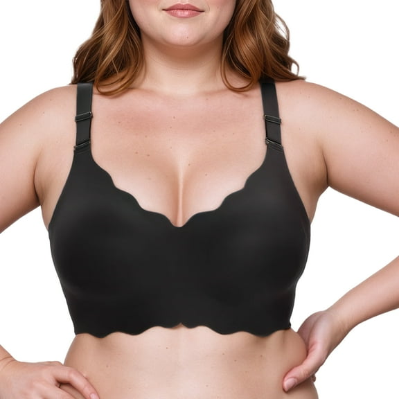 Nimiah Bras for Women Full Coverage No Underwire Seamless Comfortable Everyday Bras, Black