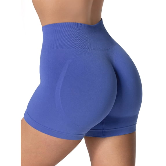 Nimiah Butt Lifting Scrunch Biker Shorts Women High Waist Yoga Gym Workout Tummy Control Shorts, Royal Blue