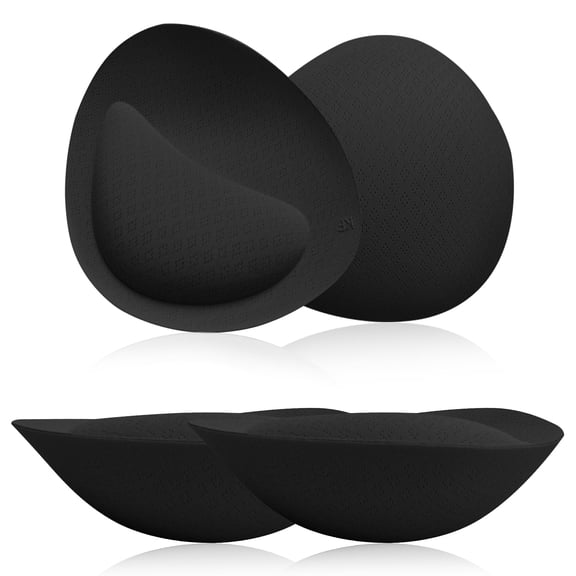 Nimiah Thick Bra Pads Inserts, 2 Pairs Removable Breast Enhancers Push Up Bra Cups Paddings,Black