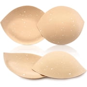 Nimiah Waterproof Bra Pads Inserts Breast Enhancers, 2 Pairs Push Up Inserts Swimsuit Pads Fits AB, C, D Cup, Beige