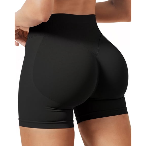Nimiah Womens Biker Shorts, Workout Shorts Scrunch Butt Lifting Compression Gym Running Yoga Shorts,Black