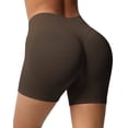 thumbnail image 1 of Nimiah Womens Biker Shorts, Workout Shorts Scrunch Butt Lifting Compression Gym Running Yoga Shorts,Brown, 1 of 7