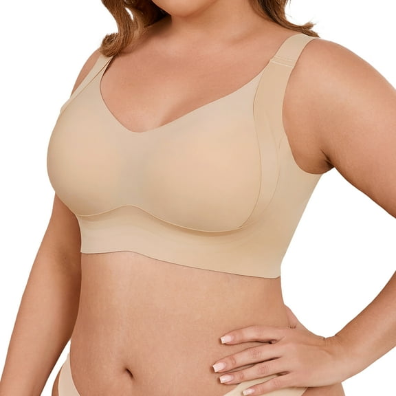 Nimiah Women's Wirefree Bra No Underwire Comfort Push Up Bras Full Coverage Lift Everyday Bra