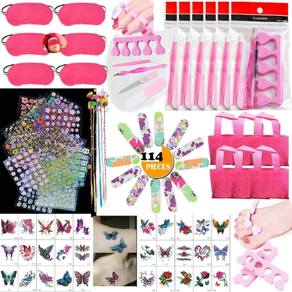 Nimjoy 114PCS Girls Spa Party Supplies Favors Kids Dress up Accessories
